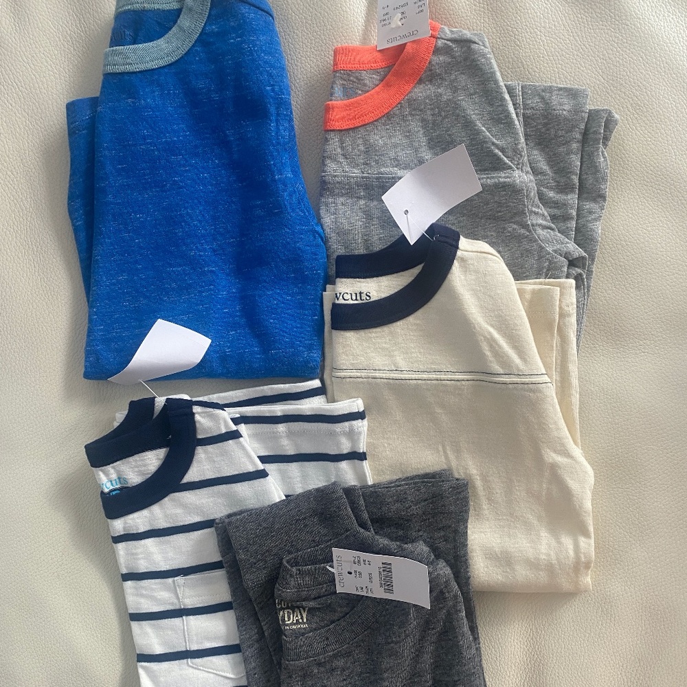 NWT J.Crew  long-sleeve jersey T-shirts, size 4-5 -  $10 each.